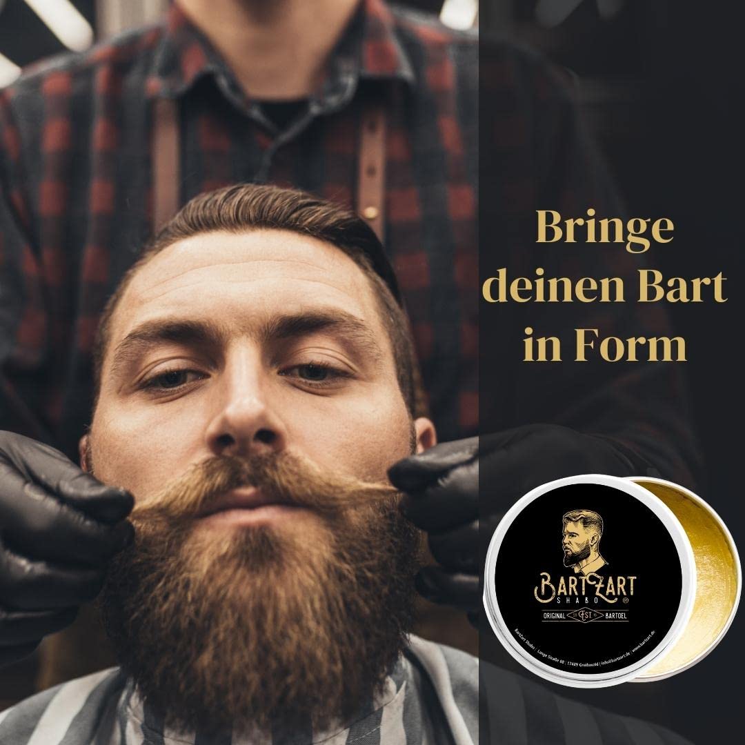 BartZart Bartpflege Set mit Zedernholz I Bart Set 6 tlg. I Rasiermesser mit Wechselklinge, Bartöl, Bartwachs, Bartkamm aus Holz & Kulturtasche I Bartpflegeset Männer