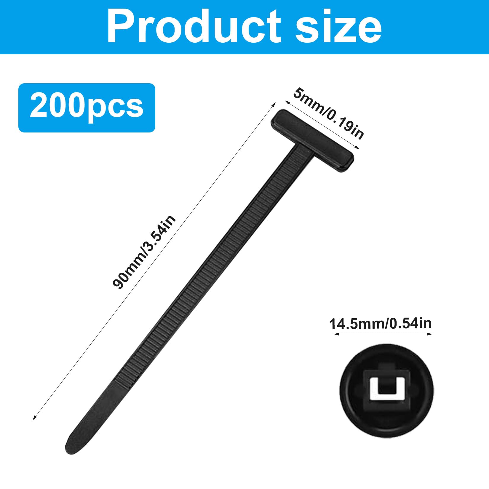 200 Pcs Nylon Universal Cable Tie Buckle Clips, Zip Tie Clips Holder - Image 2