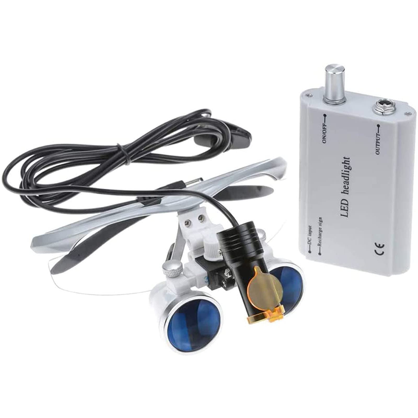Lenti d'Ingrandimento binoculari mediche chirurgiche per Laboratorio odontoiatrico 2,5X 3,5X (2,5X, Argento) (Argento 2,5X)