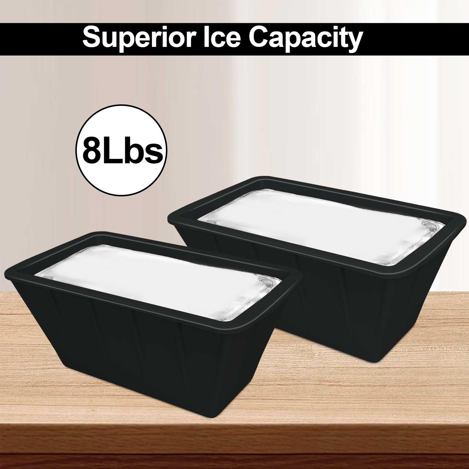 Lot de 2 moules à glaçons extra larges réutilisables pour bain glacé à la maison, moules à soupe en silicone, 3,6 kg pour camping, pêche, plage