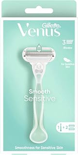 Gillette Venus Smooth Sensitive Women's Razor, 1 handle + 2 blades