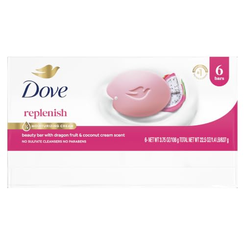 Image of Dove Dragon Fruit Beauty Bar Soap 6 Count, Cleanser, 3.75 oz I beauty bar