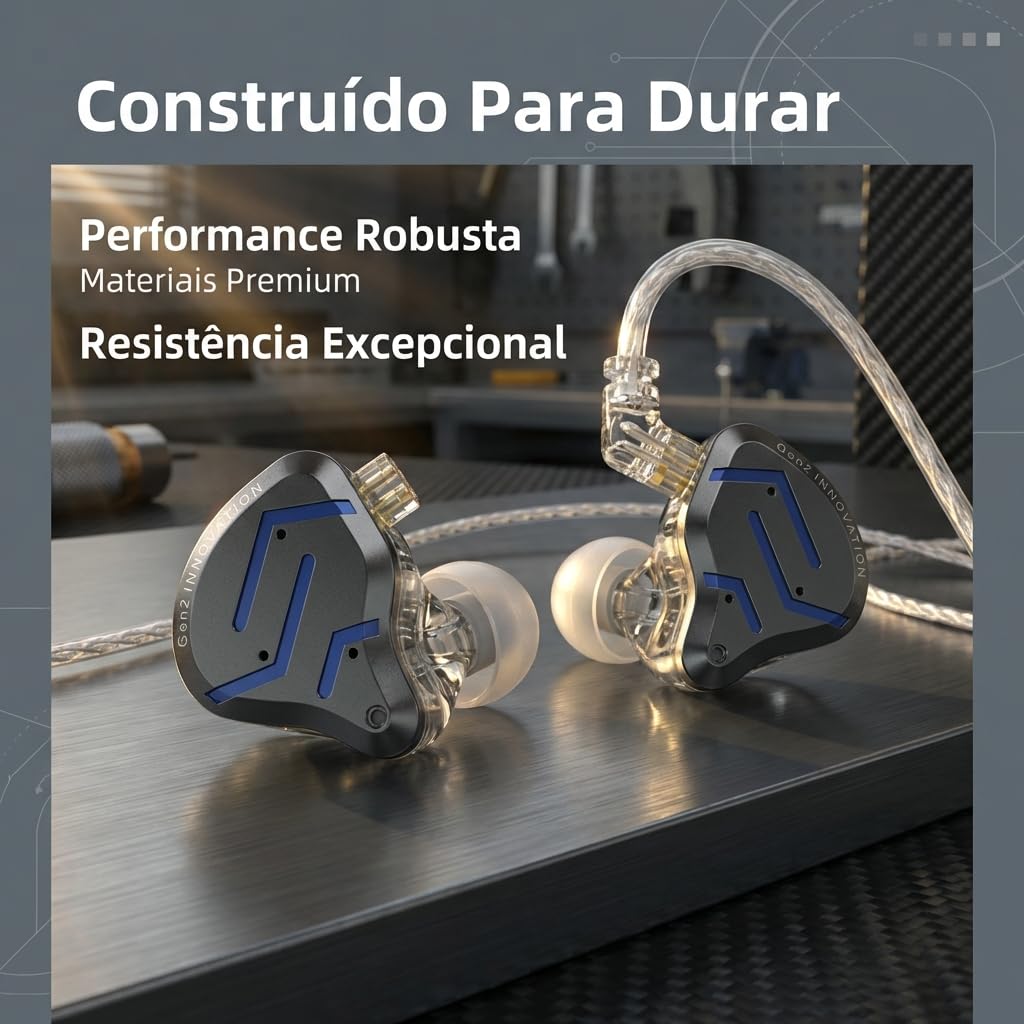 Fone de Ouvido KZ ZSN PRO 2 Intra-Auricular, Híbrido de Alta