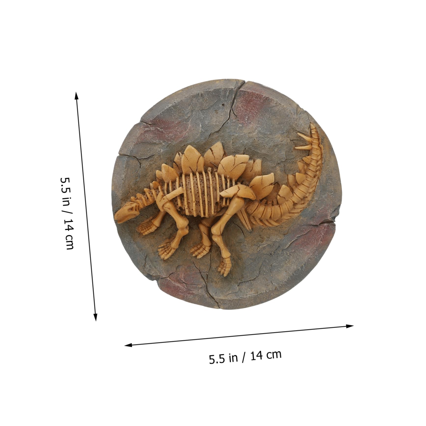 CIYODO Riproduzione Realistica e Artistica di Dinosauro Stegosauro in Resina Arancione Decorazione da Parete per Spazi Interni e Soggiorno