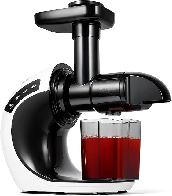 COSVALVE Masticating Juicer Machines Slow Juicer Cold Press For Vegetables Fruits 2 Speed Modes Quiet Motor Reverse Function Easy to Clean White
