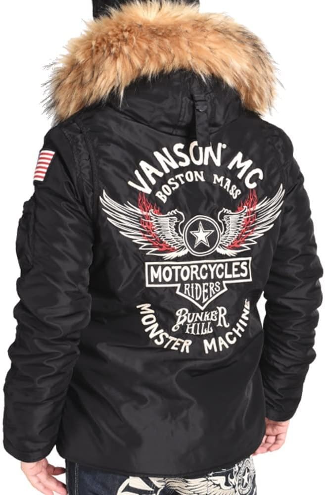 Amazon | [バンソン] N-3B フライトジャケット フライングスター 刺繍