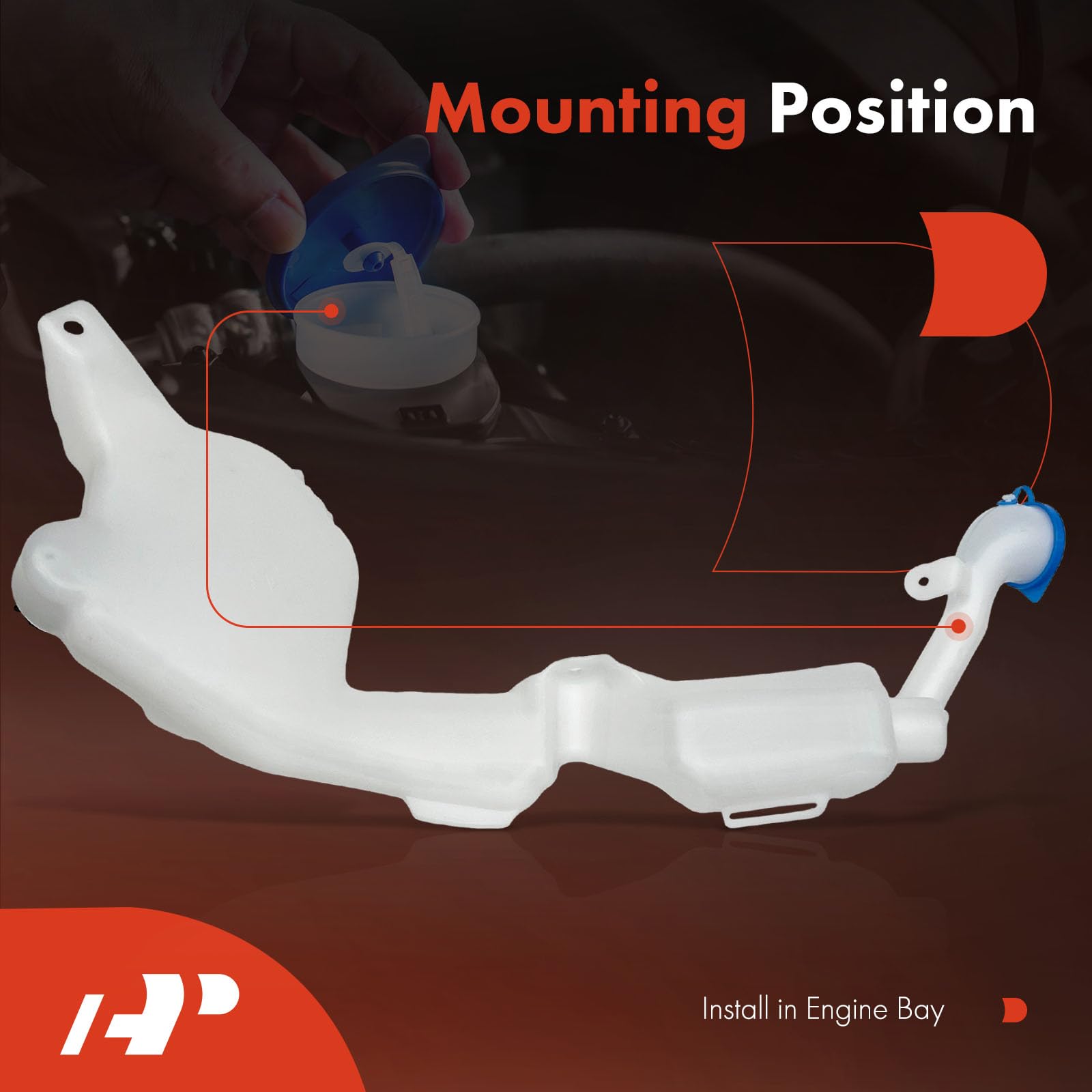 OE Fit Washer Bottle Windshield Washer Reservoir For 2007-2011 Honda CR-V | Includes Cap, Filler Neck & Bracket | Replaces 76841SXSA01 Honda Crv 2010 - View #11