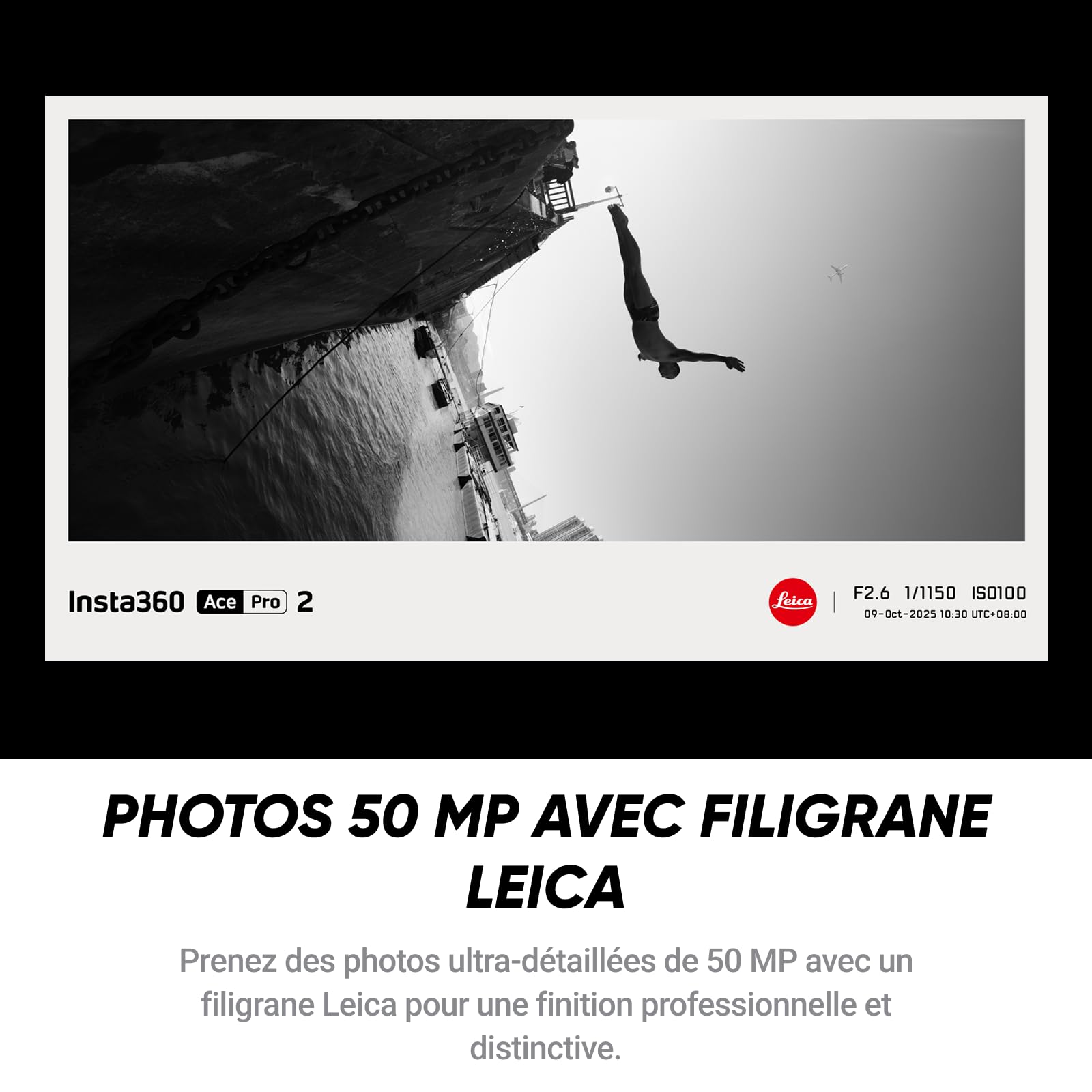 Insta360 Ace Pro 2 Pack instantané – Caméra d’Action 8K co-conçue avec Leica, capteur 1/1,3" Deux puces IA, Capture en Basse lumière, Grip Xplorer Professionnel pour Photo Urbaine