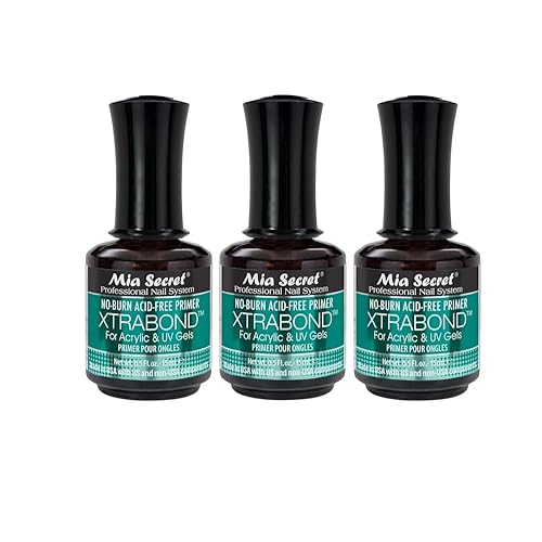 Mia Secret 3 unidades sin ácido imprimación Xtra Bond acrílico UV Gel 0.5 fl oz