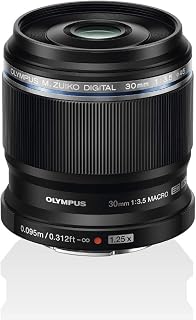 Olympus M. Zuiko Digital ED 30mm F3.5 Macro Lens, suitable for all MFT cameras (Olympus OM-D & PEN models, Panasonic G-series), black