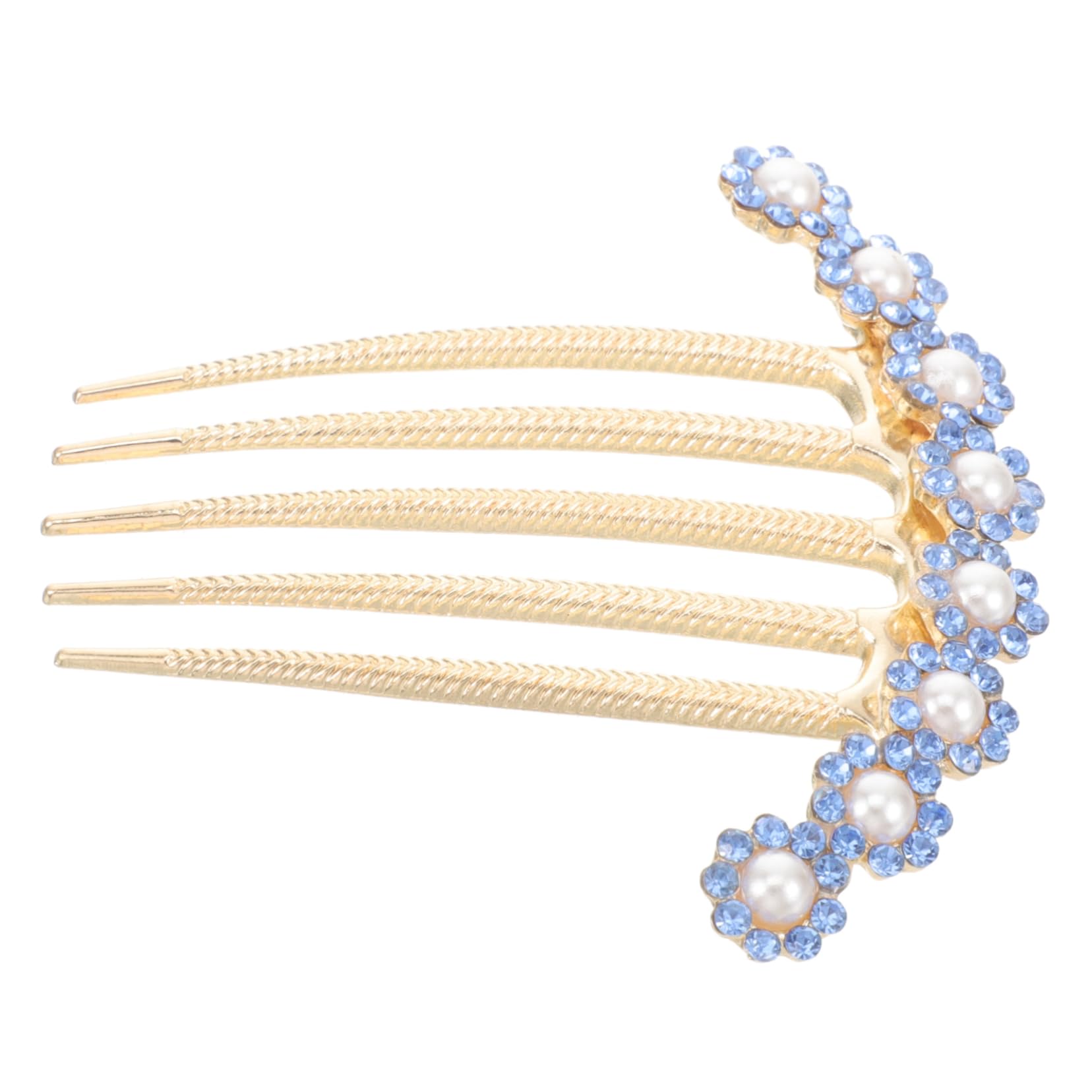 Mikinona Elegant Rhinestone Pearl Hair Side Comb Bridal Hair Accessory for Women for Weddings Anniversaries Prom and Special Occasions