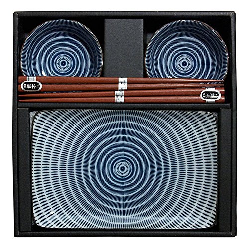 Japanese Sendan Colors Navy Blue Sushi For Two Set