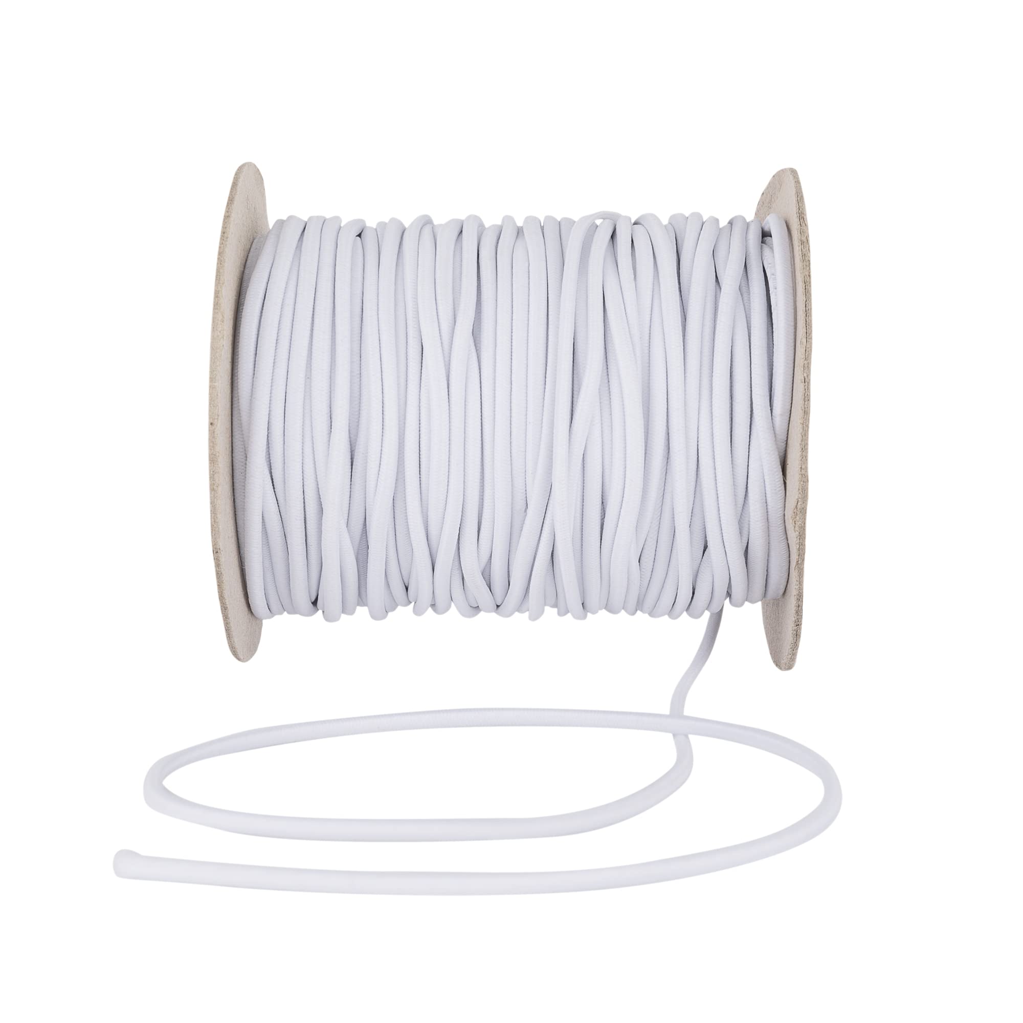 Discount Fabrics Ltd White 3Mm Wide Thick Elastic Cord For Sewing Crafting Waistbands Black - Perfect For Wig Bands Strap Mask Making Dressmaking Accessories Altering Fitting Diy Craft By (,10M)