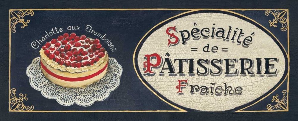 Feeling at home Toile encadrée avec boîte américaine - Patisserie-Gorham-Gregory-Country-French-Fine-Art-Art - Impression sur cadre en bois-Horizontal-43 x 106 cm