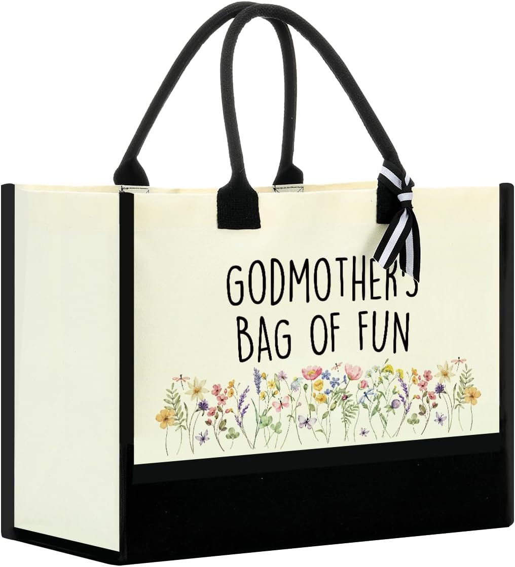 Gifts for Grandma Grandma Christmas gifts Canvas Tote Bags for Women - Fun Godmotherbag