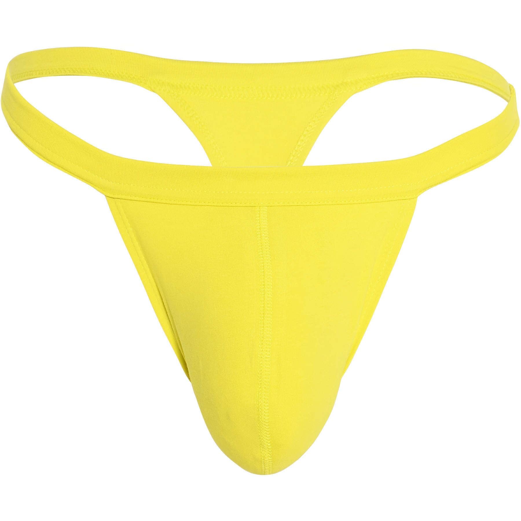 Andrew Christian Men's Citrus Yellow Underwear, Happy No Show Thongs, Size L, Pack Of 1