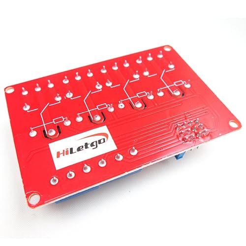 Miniatura 2 de HiLetgo Módulo de relé de 4 canales de 12V con soporte aislado OPTO disparador de nivel alto y bajo