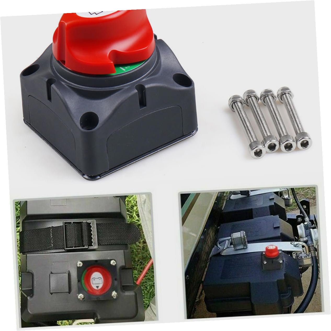 Interruptor Principal de Alimentación 600a, Aislador de Batería | Juego 1, Plástico y Latón, para Equipo Eléctrico y Batería en Camión o Barco, Operación Sencilla