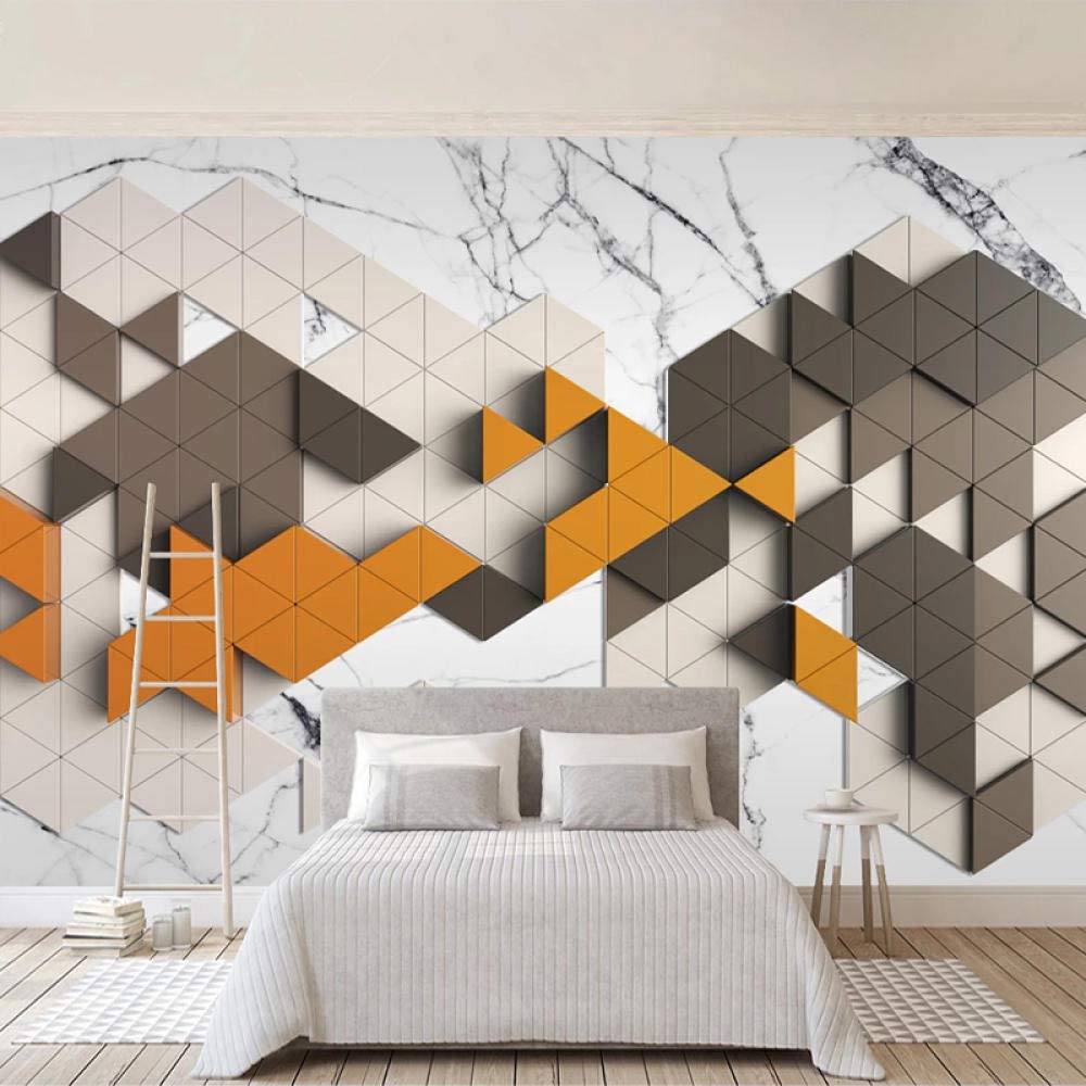 Carta da parati 3D Modern Interior Design 3D Murale Triangolo Geometrico Marmo Creativo Soggiorno TV Sfondo Wall Art