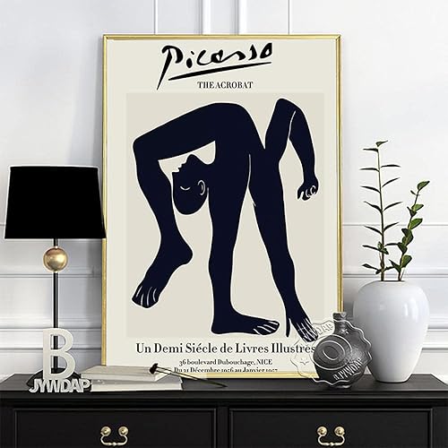 Picasso - Lienzo decorativo para pared, diseño de acrobata, diseño abstracto, arte corporal, cuadros de pared de Sala sin marco, varios tamaños