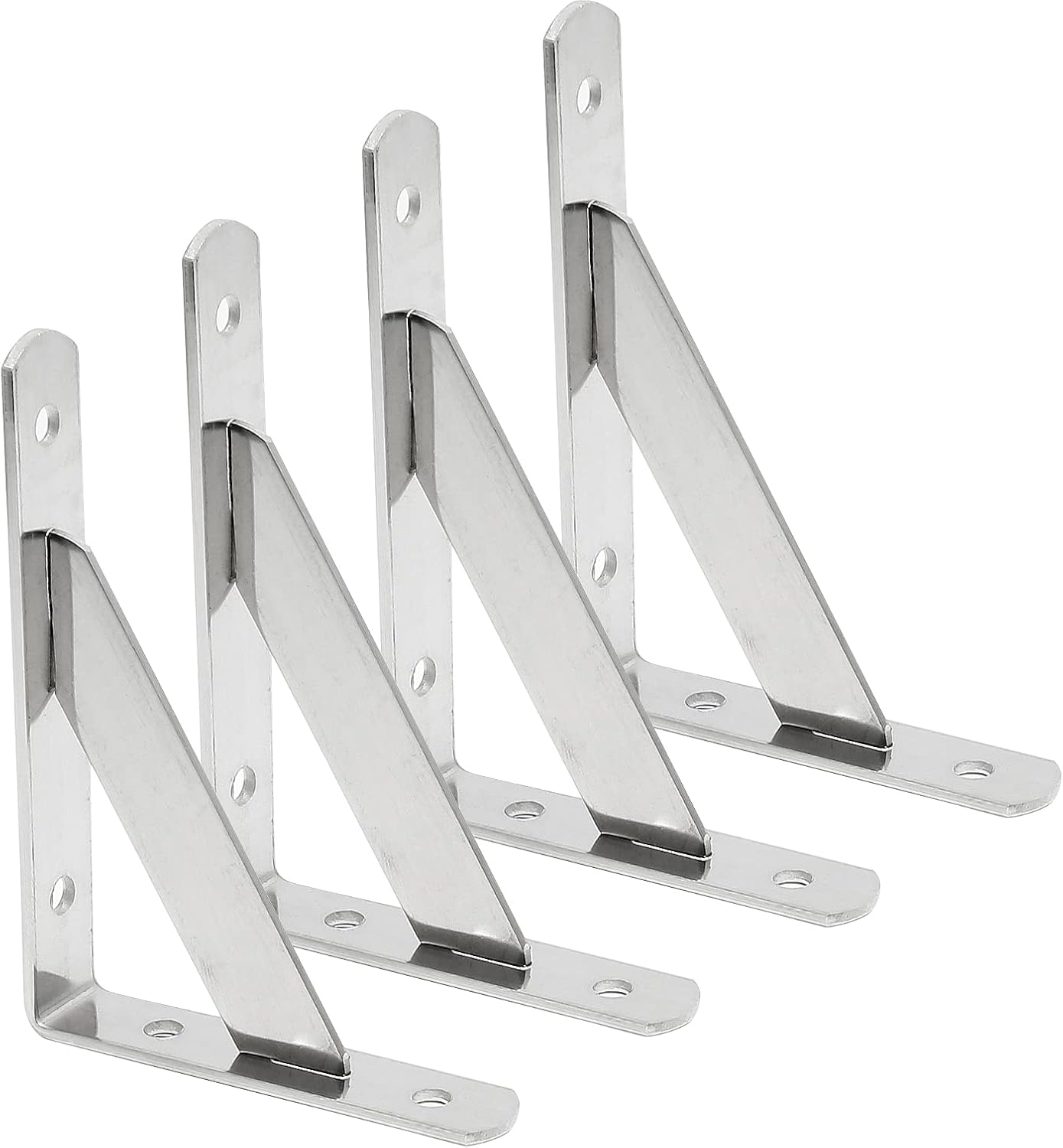 Stainless Steel Shelf Bracket, 4 x 3 Inch, 4PCS