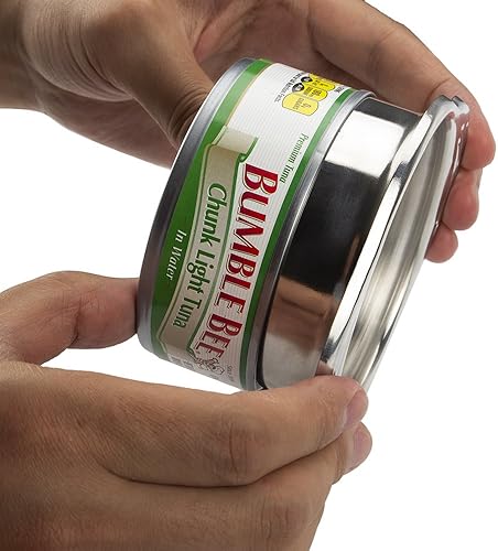 Miniatura 6 de Prensa coladora de atún, colador de latas de atún de acero inoxidable de grado alimenticio para atunes de tamaño regular y cuello ancho, paquete de 1