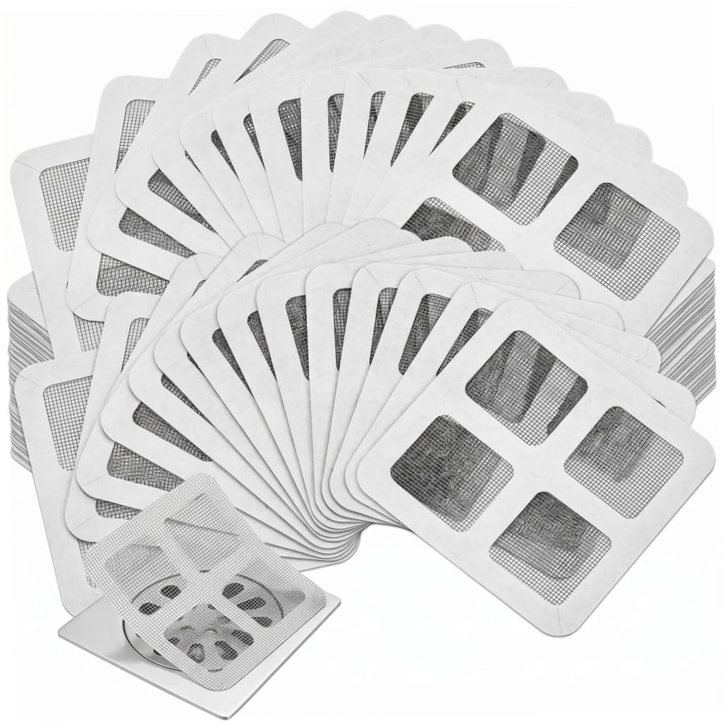 Xdyyjrasa Shower Drain Hair Catcher - 30 Pack Disposable Fine Mesh Adhesive Drain Screen, for Bathroom Bathtub Sink