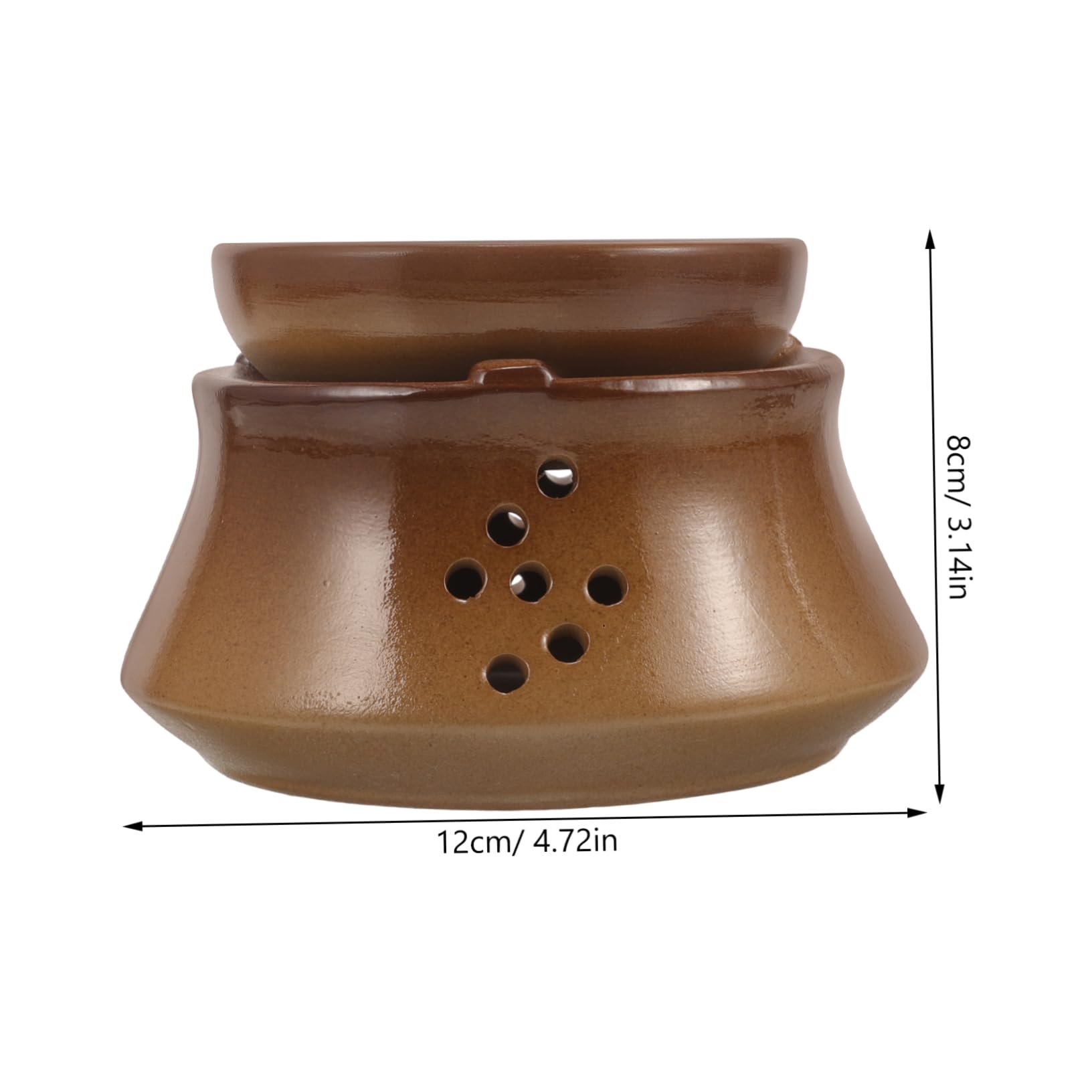 SOLUSTRE Japanese Style Ceramic Tea Warmer Heating Base Rustic Tea Heater for Home Decoration Non Slip Design for Safe Use and Aromatherapy
