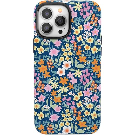 Casely iPhone 14 Pro Max Case | Full Bloom | Navy Floral Case (Bold + Compatible with MagSafe)