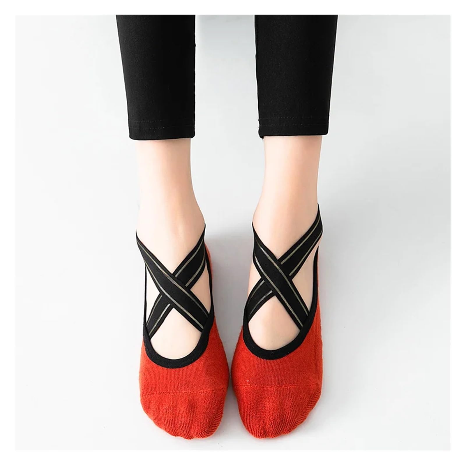 Calcetines De Yoga con Vendaje, Toalla Antideslizante, Calcetín De Pilates, Calcetines De Baile Sin Espalda Transpirables De Secado Rápido para Yoga Pilates Gimnasio(Green)
