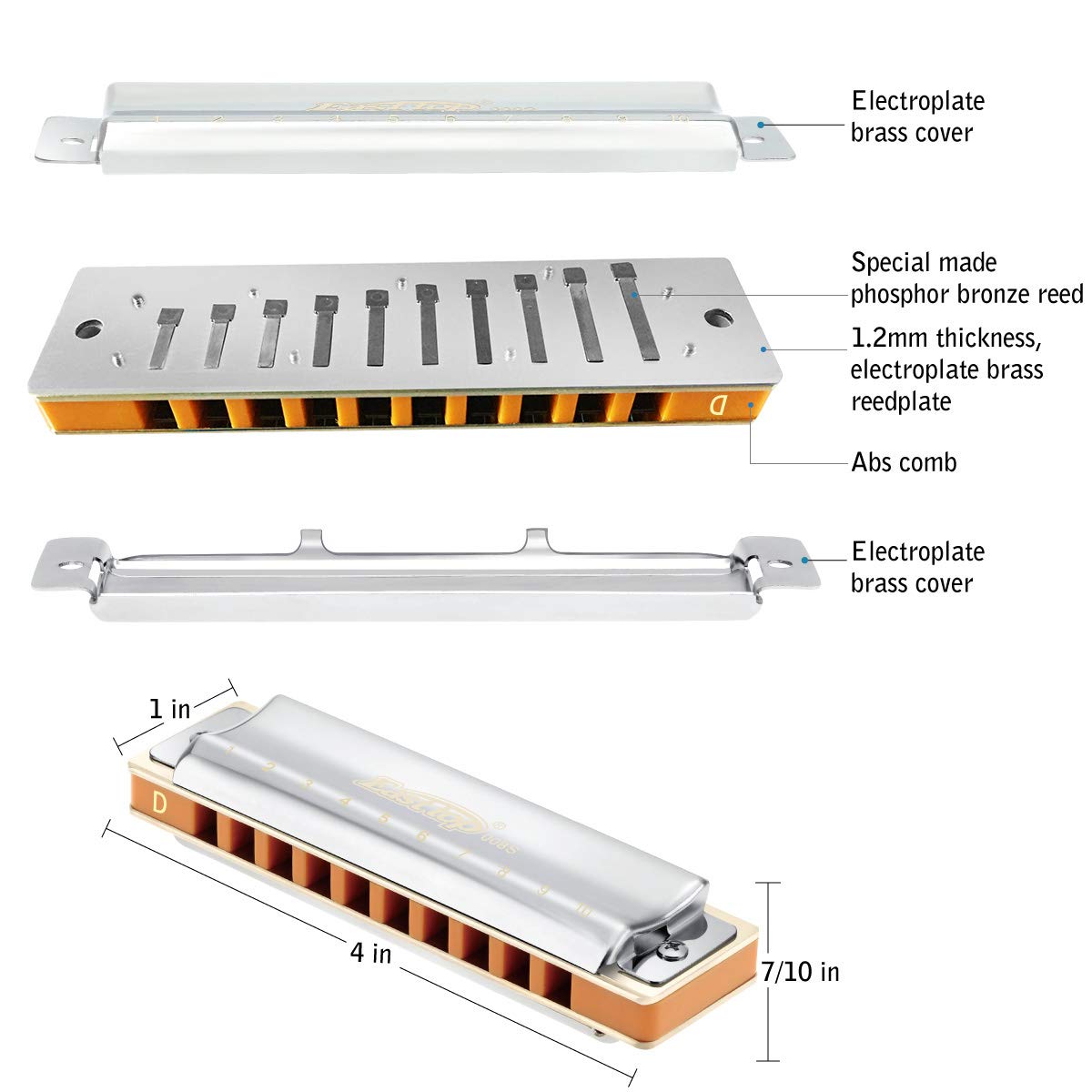 East Top 10 Gaten 20 Tones Diatonische Blues Harmonica Sleutel Van F Met Witte Cover T008l Voor Volwassenen Professionele Speler En Studenten 639148755 East Top 10 Gaten 20 Tones Diatonische Blues Harmonica Sleutel Van F Met Witte Cover T008l Voor Volwassenen Professionele Speler En Studenten 639148755