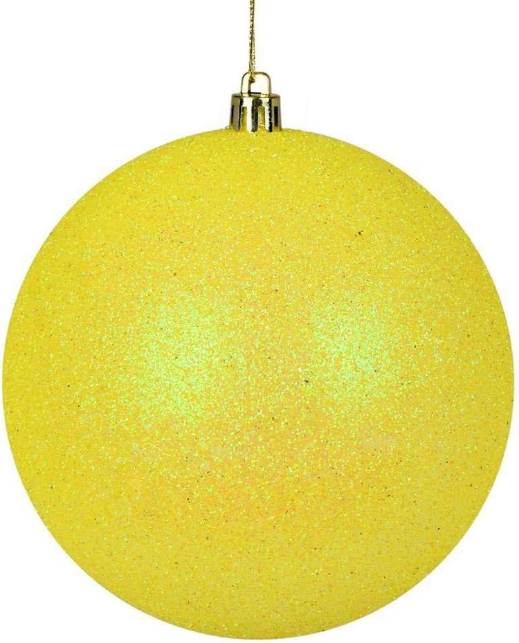 Vickerman 623978-2.4" Yellow Glitter Ball Christmas Tree Ornament (24 pack) (N590678DG)