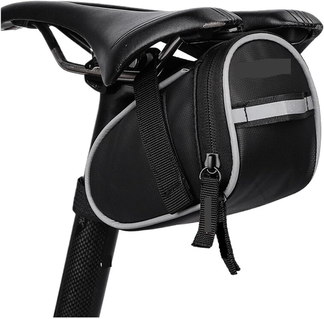 Fashionable Bike Saddle Bag 0.8L Small Storage Black Tail Rear Pack Accessory Kit Tool Reflective Road Bike Bag Easy Install