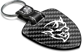 iPick Image for Dodge Demon Real Black Carbon Fiber Large Shield-Style Key Chain - Official Licensed