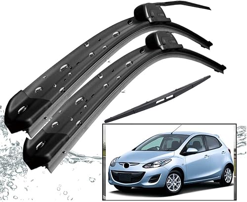Miniatura 2 de Juego de limpiaparabrisas para Mazda2 Mazda 2 Demio DE 2007-2014, limpiaparabrisas delantero y trasero, 24 + 14 + 14 pulgadas