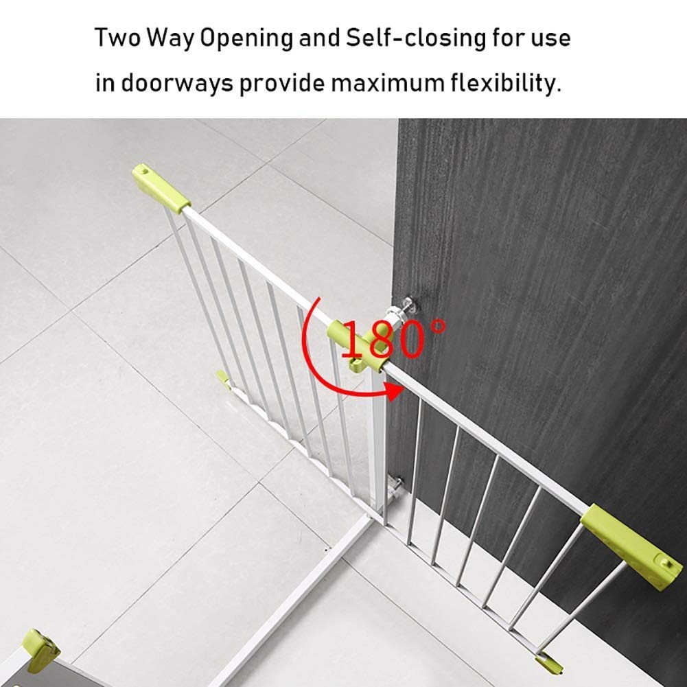 LYGXWJFC Bardzo szeroka metalowa bramka zabezpieczająca dla zwierząt na schody i drzwi - Regulowana 75-194 cm Idealna barierka dla psa - Łatwa instalacja Idealna dla psów i kotów