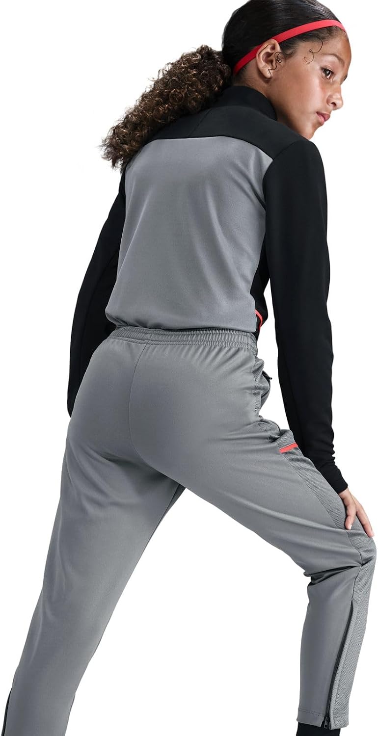 Nike Academy Big Kids' Dri-FIT Soccer Pants (Cool Grey/Cool Grey/Bright Crimson) Size X-Large