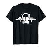 Gamer Heartbeat Headphone Clothing for Gamer Mom Gamer Dad T-Shirt