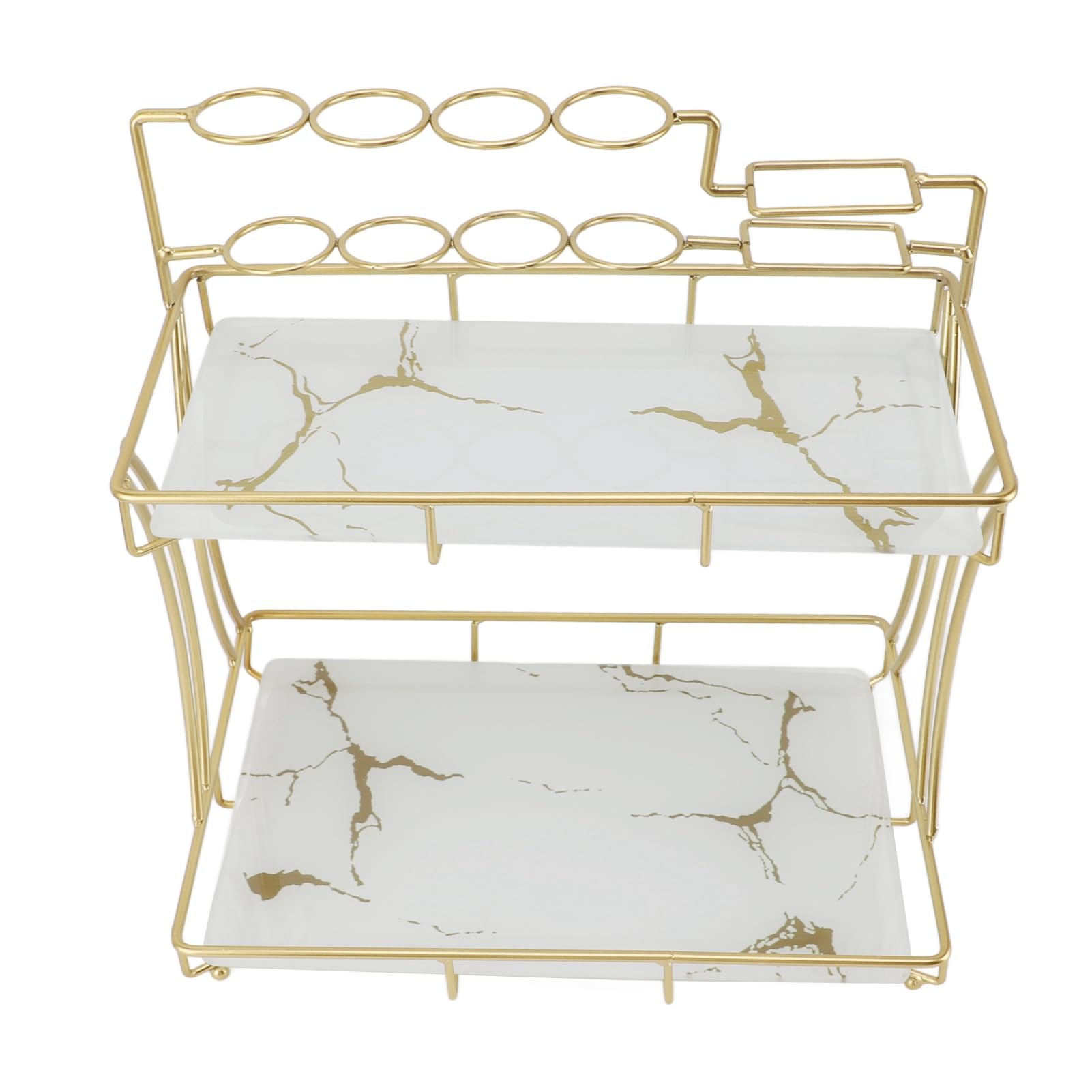 Łazienkowy Stojak na Blat, żelazo i Szkło (White Background Gold