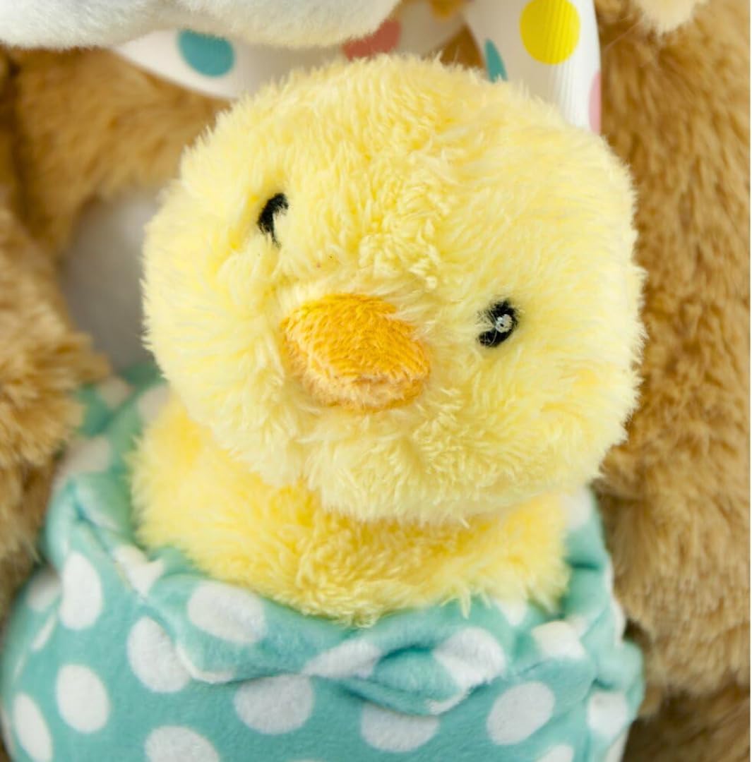 Cuddle Barn - Hip & Hop | Animated Plush Easter Bunny Interactive Stuffed Animal Toy Holding Chick in Egg Sings and Bops to Peter Cottontail