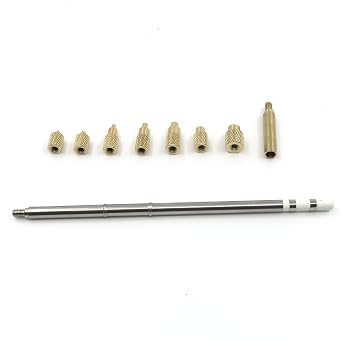 Heat Set Insert Tool M2 M3 M4 M5 M6 M8 Hot Melt Brass Threaded Knurled Nut Embedded Insertion Tip Adapter Kit 3D Printed Parts Install for T12 936 900M T18 Soldering Iron