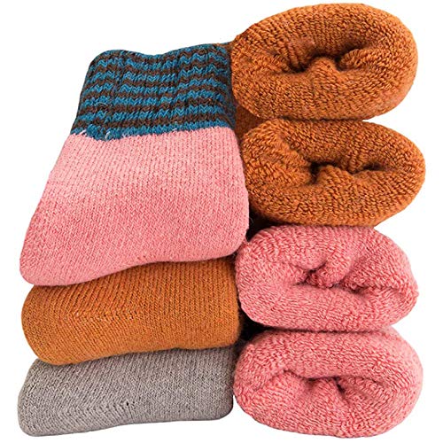 Womens Super Thick Wool Socks - Soft Warm Comfort Casual Crew Winter Socks (Pack of 3-5), Multicolor