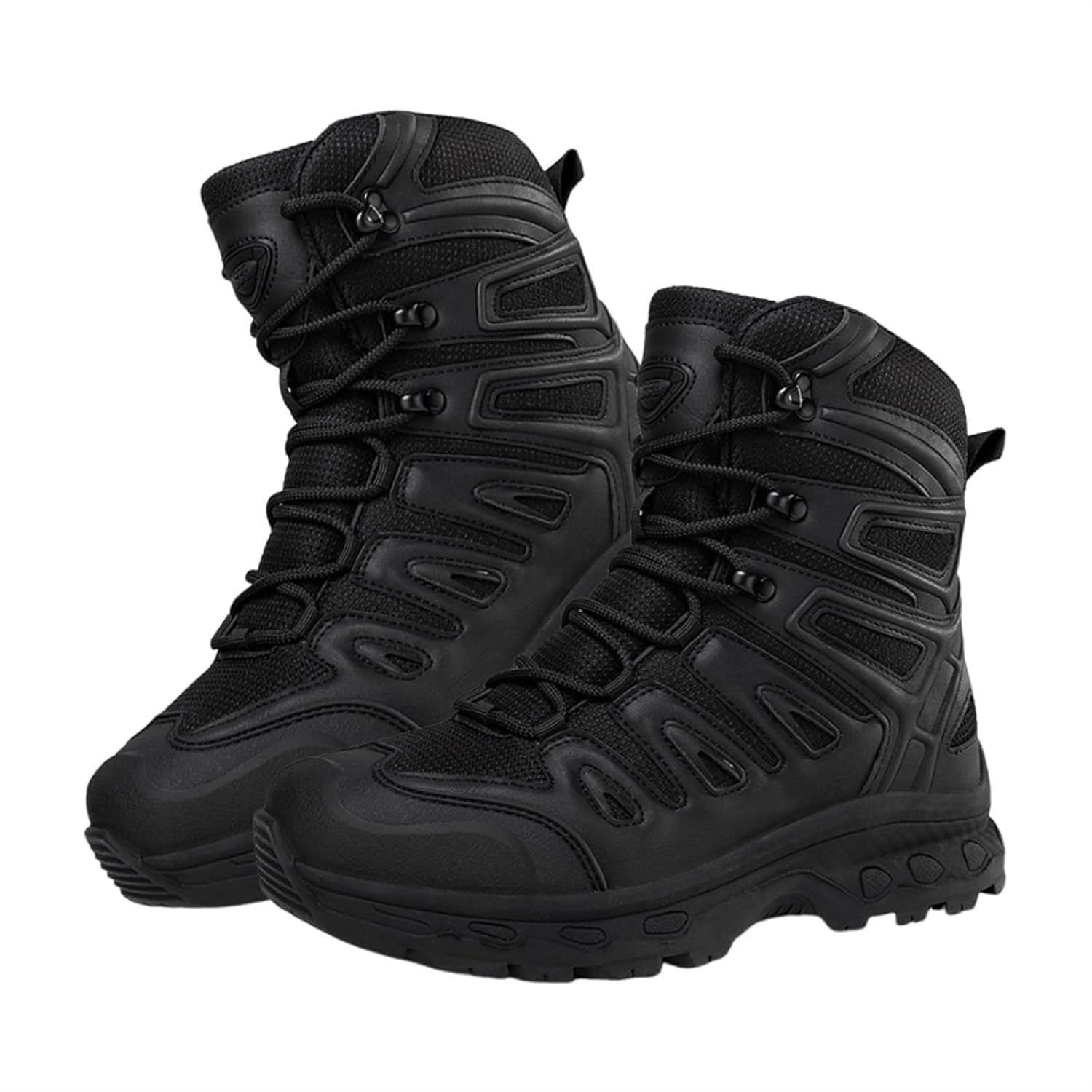 Botas De Combate Homem, Botas De Trabalho Militares Antiderrapantes Para Homem De Cano Alto E Com Atacadores, Botas De Combate Confortáveis anti-chute E Anti-colisão(Black,43 EU)