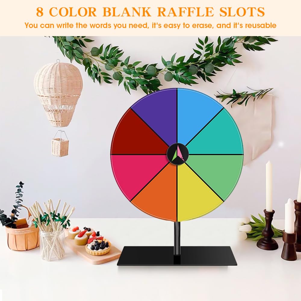 Roue de la fortune robuste - 15 x 20 cm - 8 inscriptions personnalisables - Pour carnaval, foires, gagner des jeux Fortune
