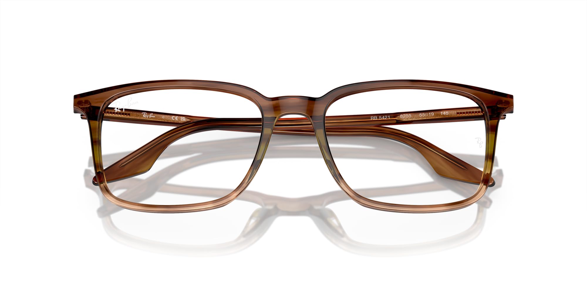 Ray-Ban Rx5421f Low Bridge dopasowane prostokątne oprawki okularów na receptę
