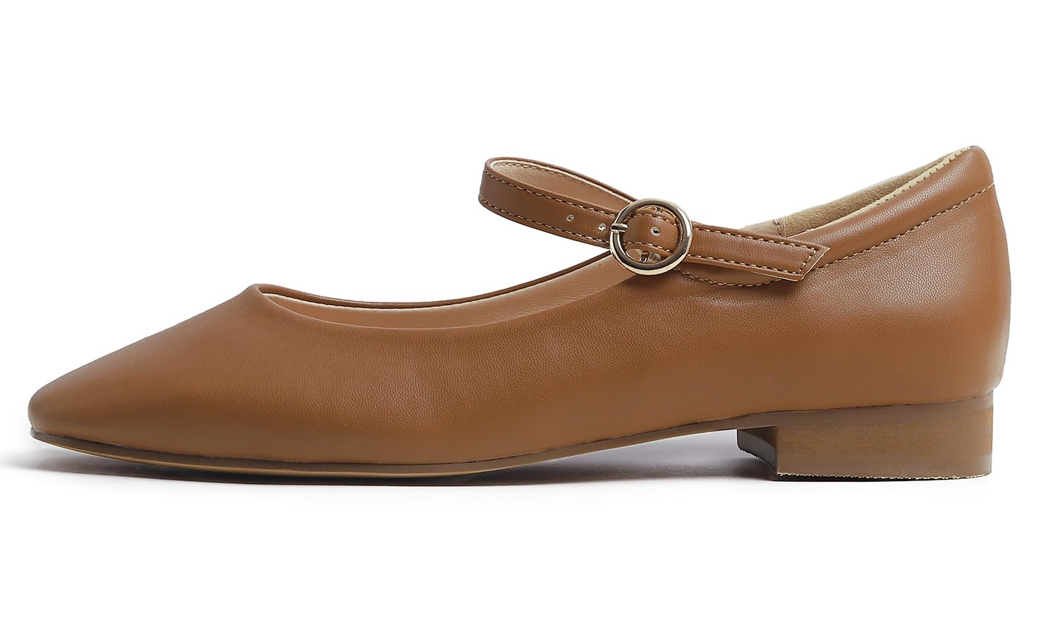 Feversole Women's Square Mary Jane Fashion，Dames élégantes Chaussures décontractées Ballet Plat Bout carré Confortable Marche Quotidienne Mary Jane Chaussures de Mode