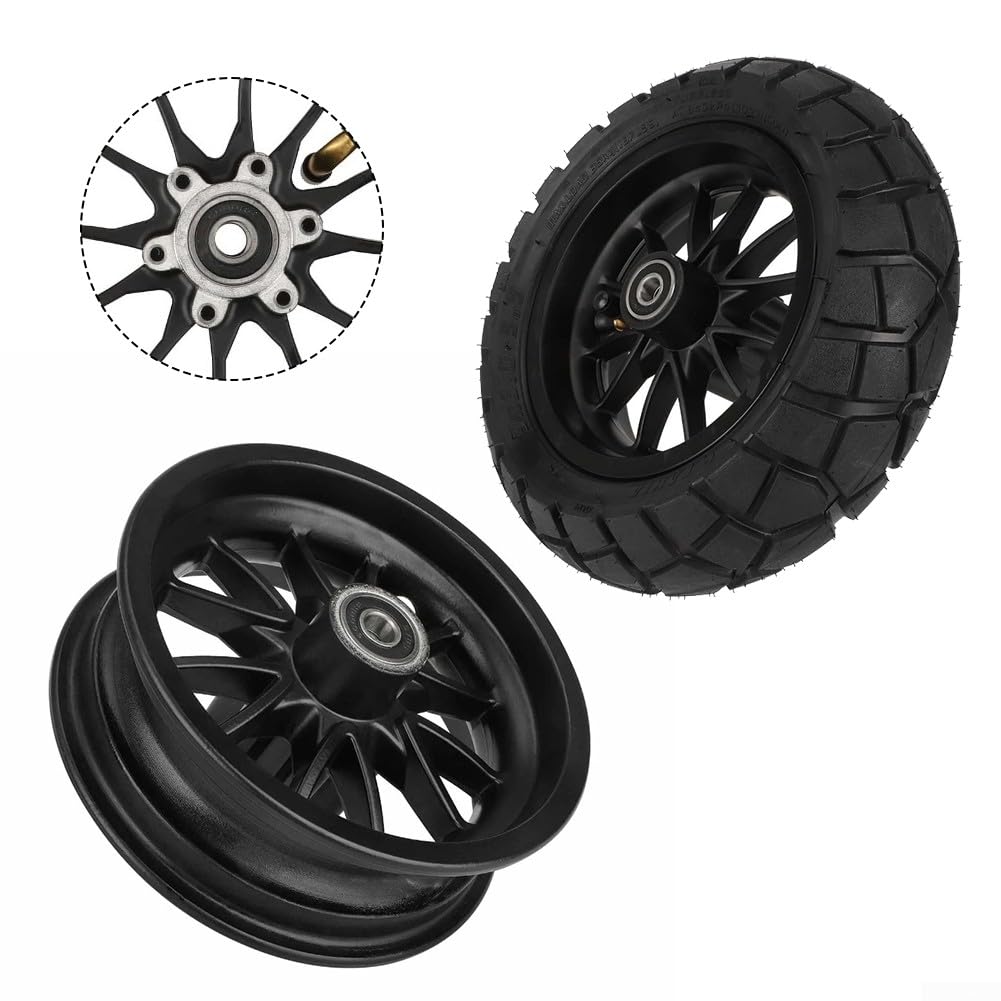 Roues de trottinette électrique, pneus avant et arrière 9 x 3,0-5,5 sans chambre à air pour scooter Kukirin G2 Pro DB (roues + pneus noirs)