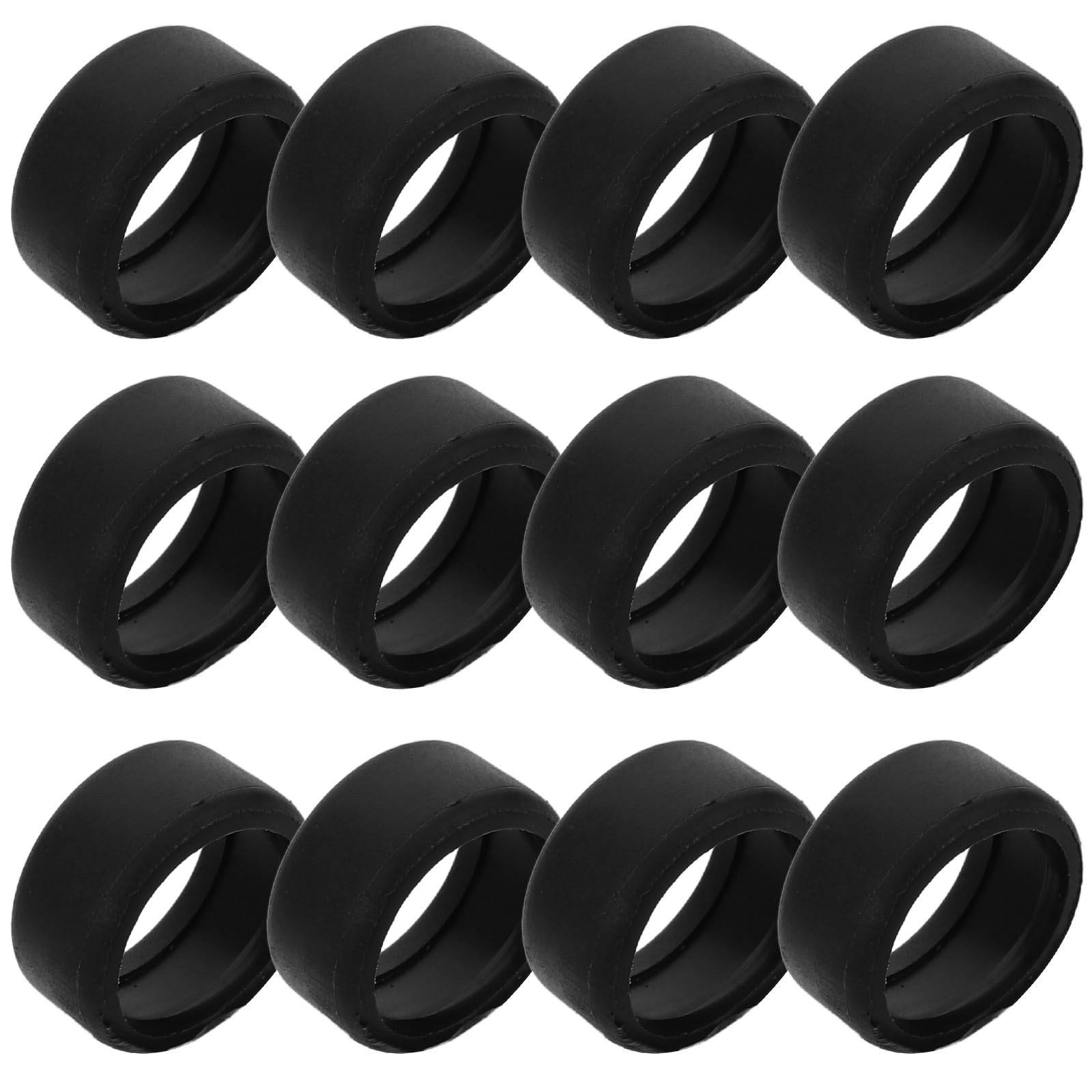 YARNOW 12pcs Rubber Tire Covers for 1:64 RC Drift Car Model, Flat Profile Wheel Covers Set for DIY Remote Control Accessories, Suitable for Model Cars