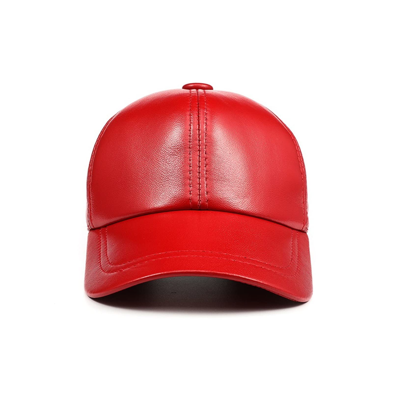 Czapka baseballowa Prawdziwej skóry Solidne Czerwone Czapki Dla Mężczyzn Kobiety Prawdziwy Regulowany Unisex Sp-Ring Jesienne Kapelusze Data