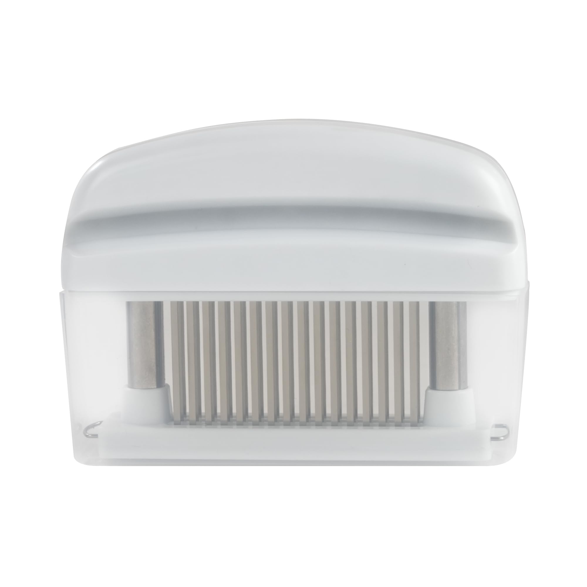 Meat Tenderizer with 48 Stainless Steel Blades - Heavy Duty Kitchen Tool for Tenderizing Beef, Chicken, Pork, Steak & More (White)